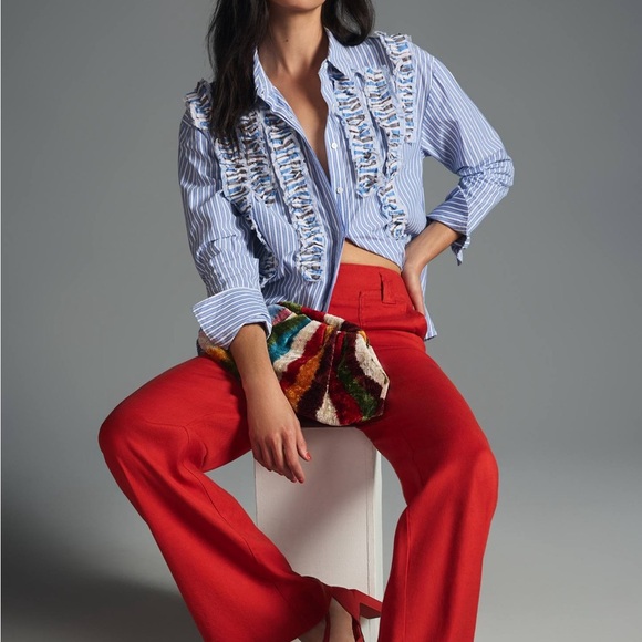 Maeve by Anthropology Blue Striped Button-Up Shirt - Picture 15 of 15